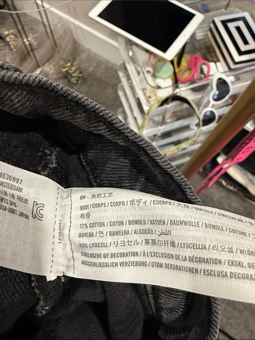 Abercrombie & Fitch Dark Gray Denim Midi Skirt with Front Slit - Picture 5 of 5